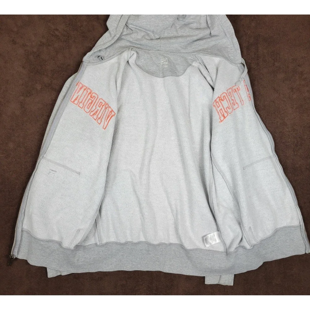 Nike Team Virginia Tech Hokies Full Zip Hoodie Gray Mens Medium Sweatshirt VT